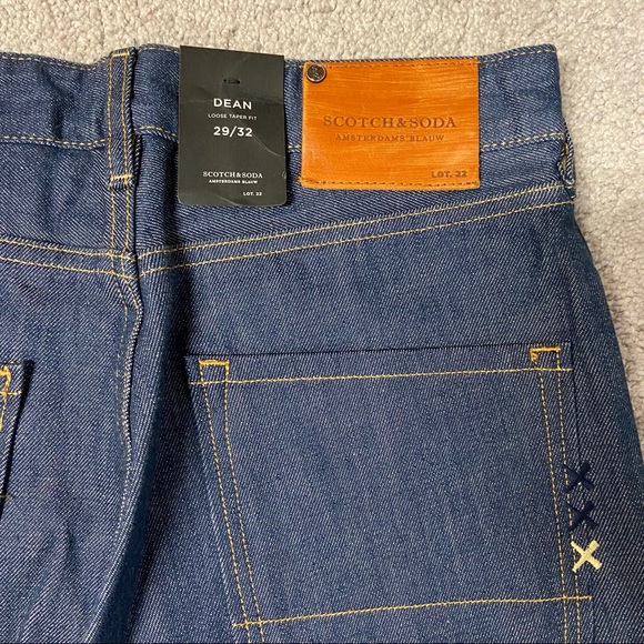 SOLD! New SCOTCH & SODA Men’s Lot 22 Dean Raw Italian Selvedge Loose Tapered Fit - Picture 11 of 14